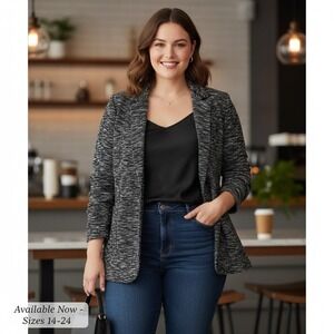 Women's Black Gray Blazer
